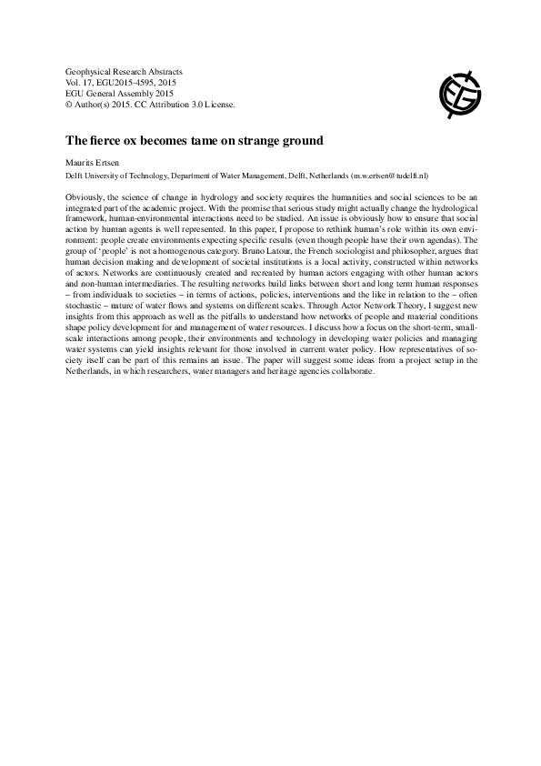 (PDF) The fierce ox becomes tame on strange ground