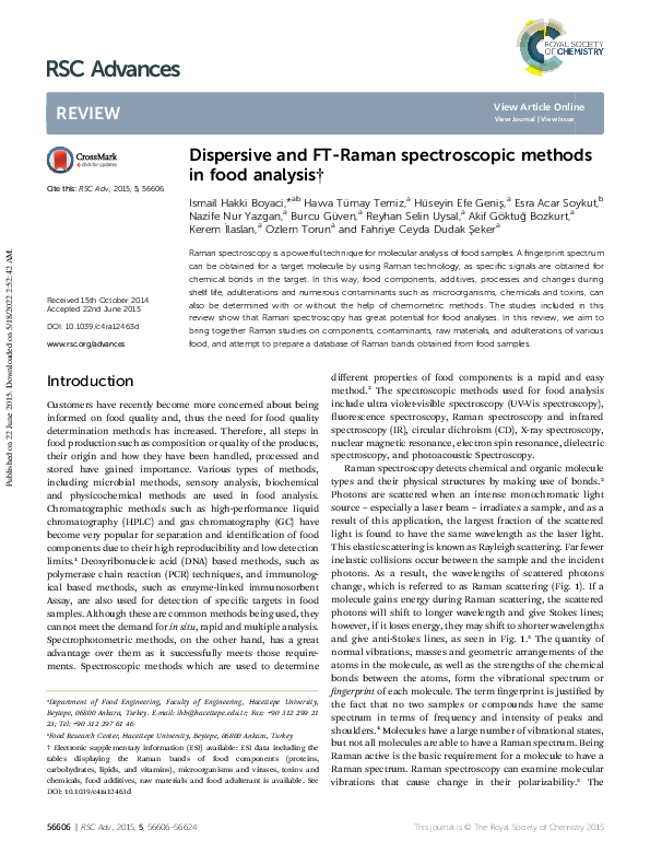 (PDF) Dispersive and FT-Raman spectroscopic methods in food analysis