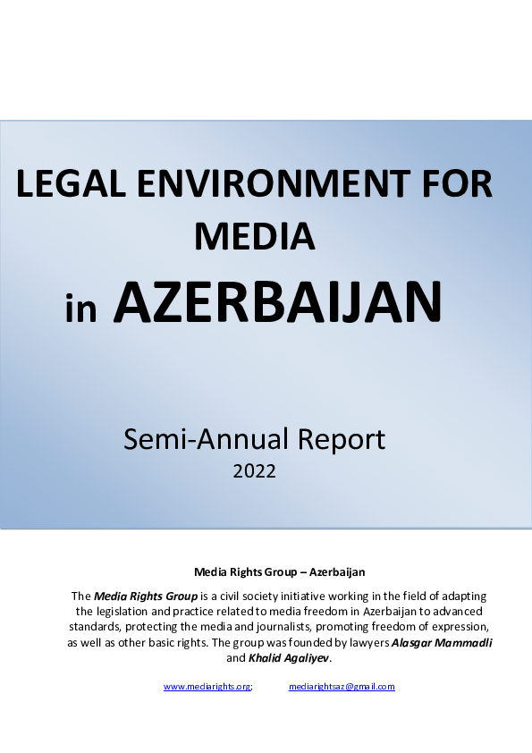 (PDF) MRG Semi Annual Report - Azerbaijan 2022