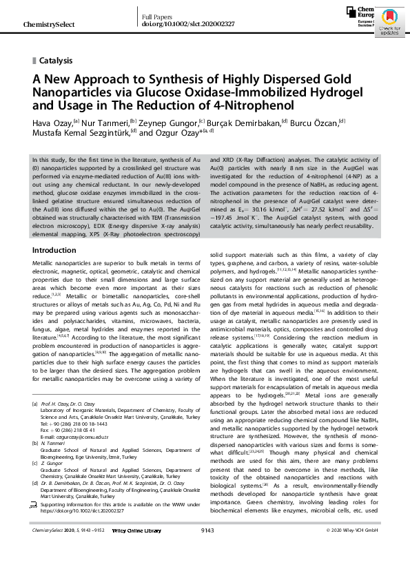 (PDF) A New Approach to Synthesis of Highly Dispersed Gold ...