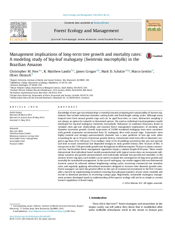 (PDF) Management implications of long-term tree growth and mortality ...