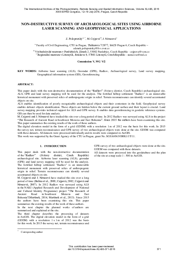 (PDF) Non-Destructive Survey of Archaeological Sites Using Airborne ...
