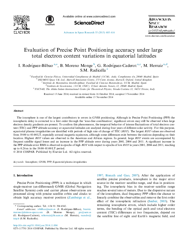 (PDF) Evaluation of Precise Point Positioning accuracy under large ...