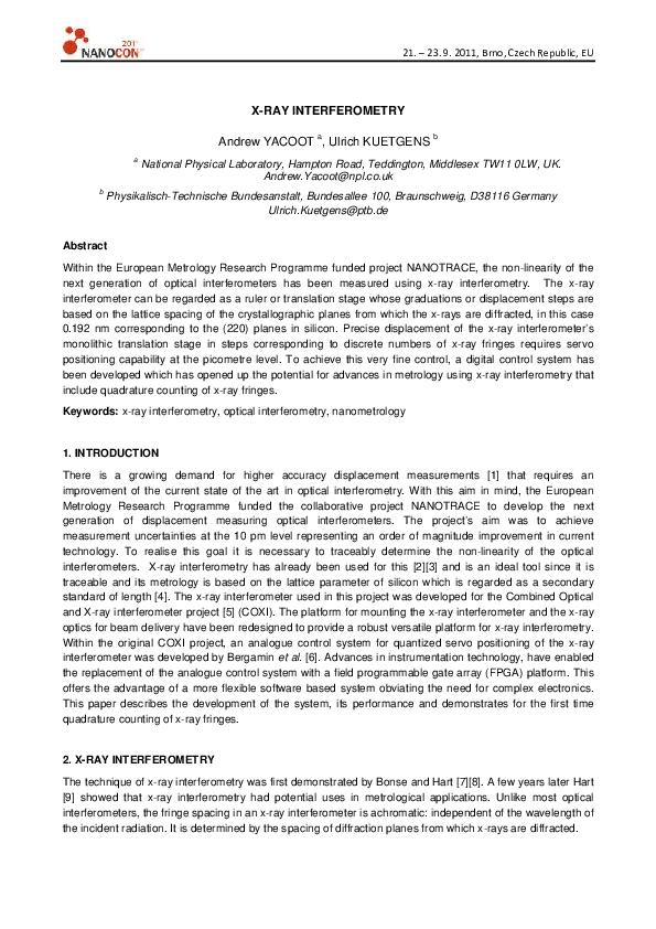 (PDF) X-Ray Interferometry