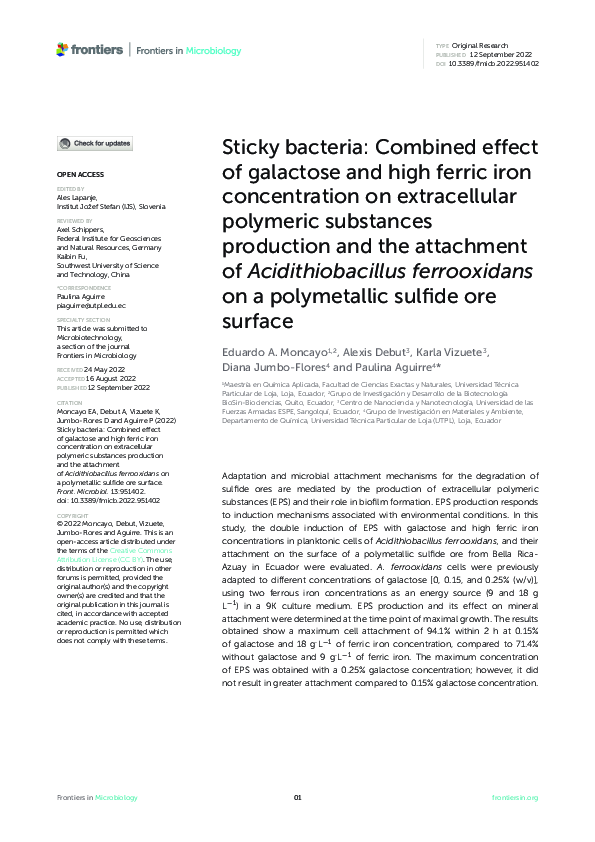 (PDF) Sticky bacteria: Combined effect of galactose and high ferric ...