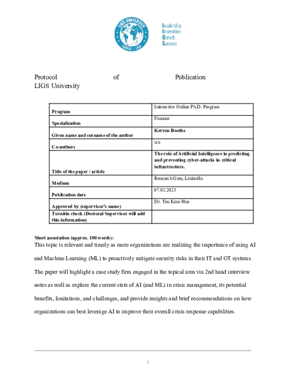(DOC) The role of Artificial Intelligence in predicting and preventing ...