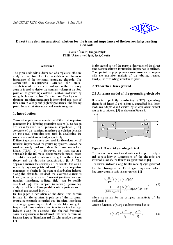(PDF) Direct Time Domain Analytical Solution for the Transient ...