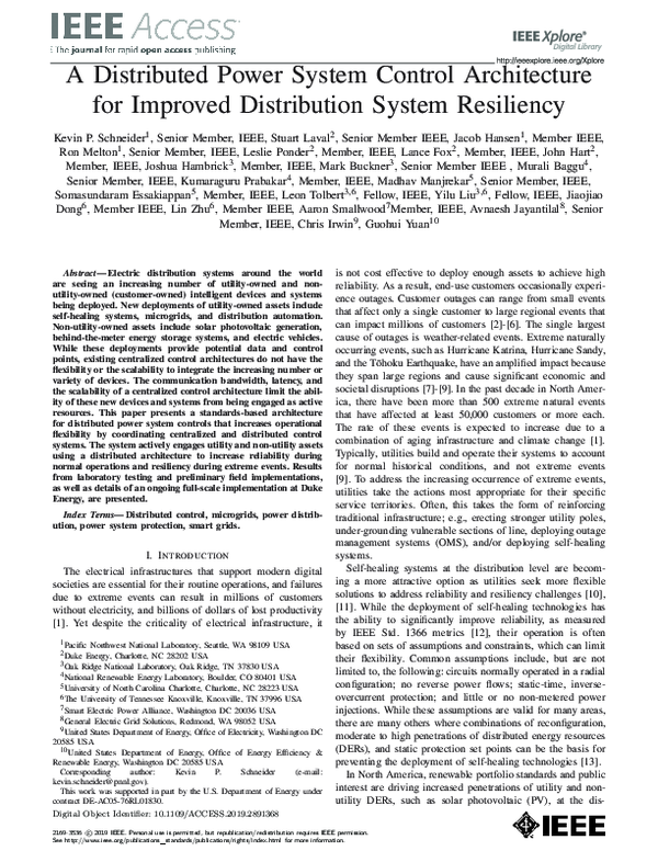 (PDF) A Distributed Power System Control Architecture for Improved ...