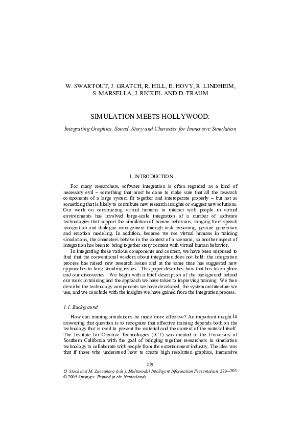(PDF) Simulation Meets Hollywood