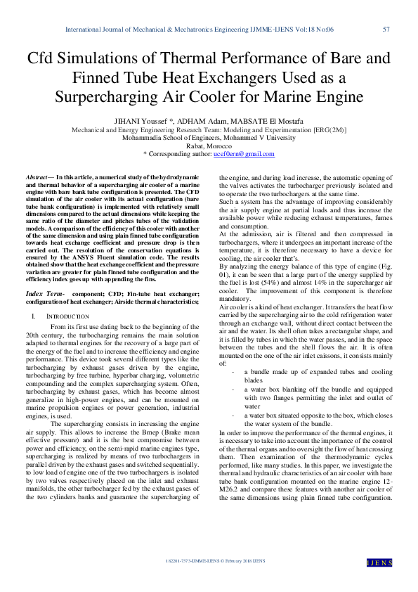 (PDF) Cfd Simulations of Thermal Performance of Bare and Finned Tube ...