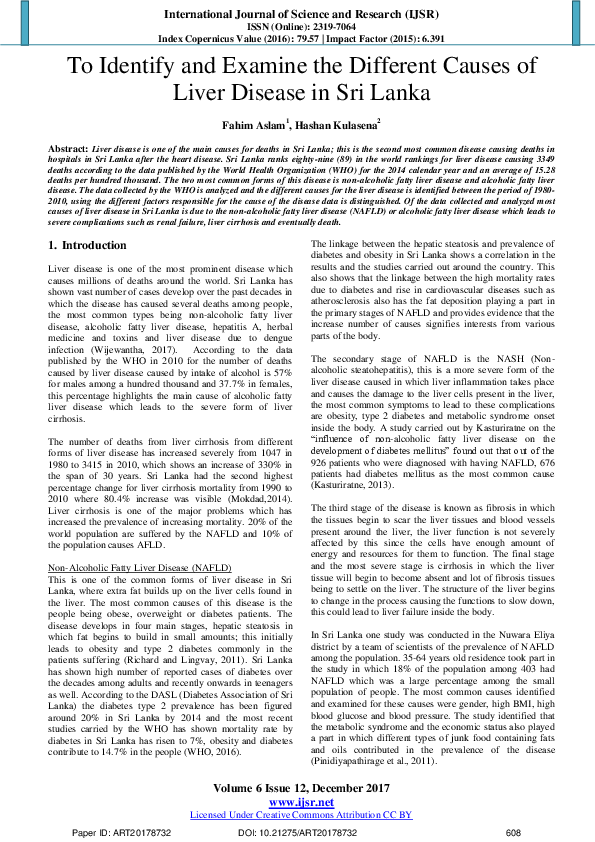 (PDF) To Identify and Examine the Different Causes of Liver Disease in ...