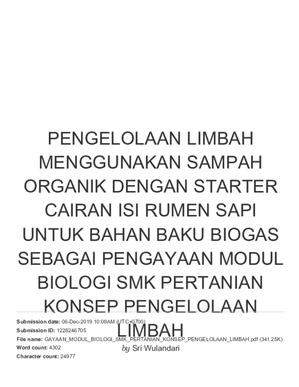 (PDF) Pengelolaan Limbah Menggunakan Sampah Organik Dengan Starter ...