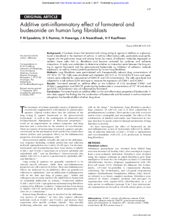 (PDF) Additive anti-inflammatory effect of formoterol and budesonide on ...
