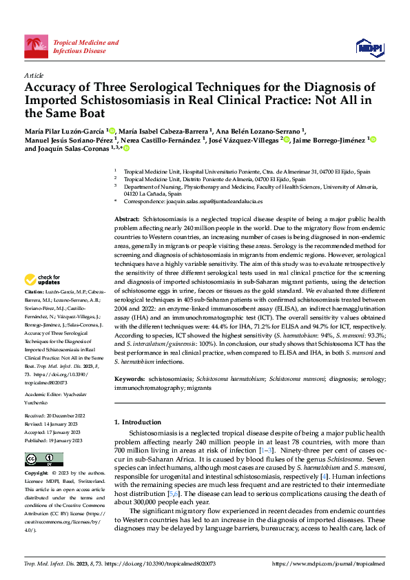 (PDF) Accuracy of Three Serological Techniques for the Diagnosis of ...