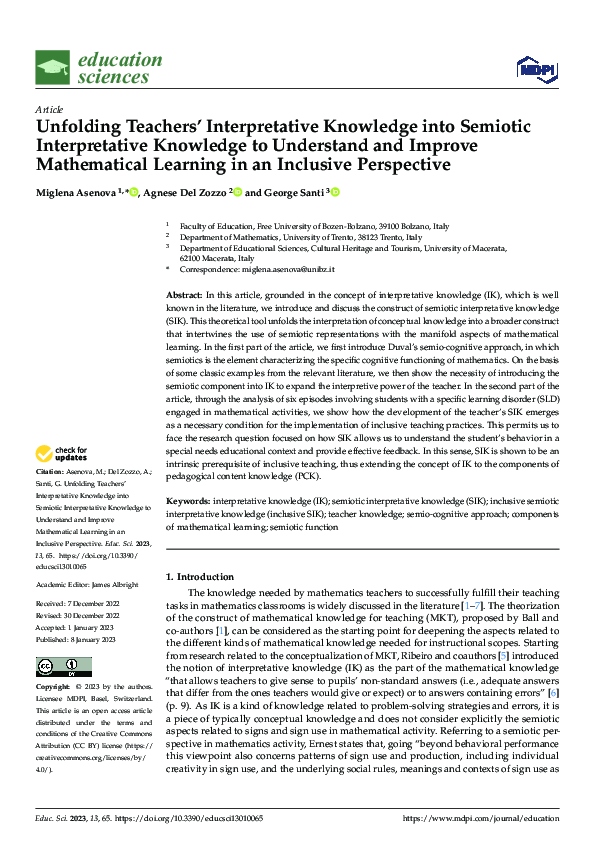(PDF) Unfolding Teachers’ Interpretative Knowledge into Semiotic ...