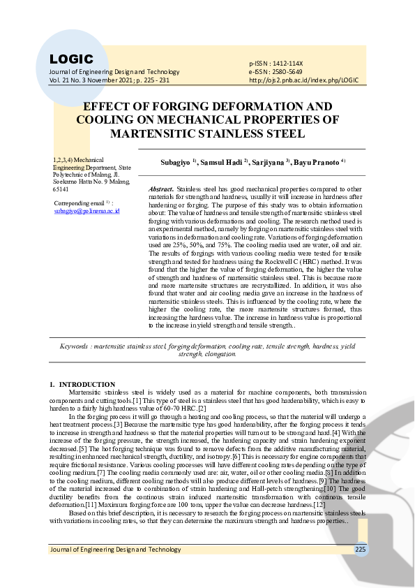 (PDF) Effect of Forging Deformation and Cooling on Mechanical ...