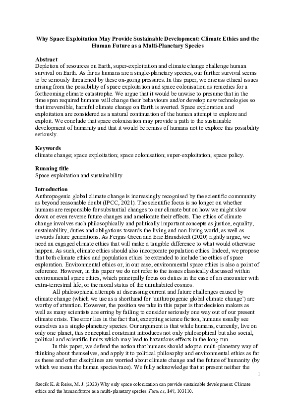 (DOC) Why Space Exploitation May Provide Sustainable Development ...
