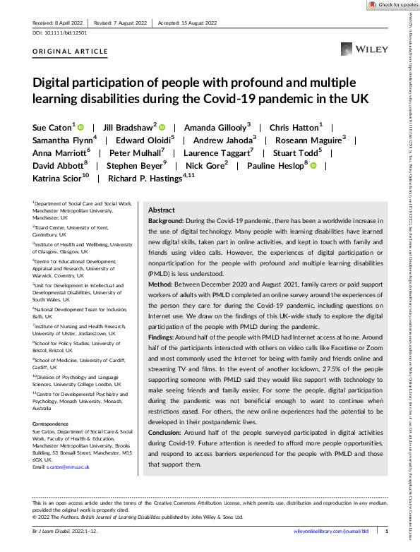 (PDF) Digital participation of people with profound and multiple ...