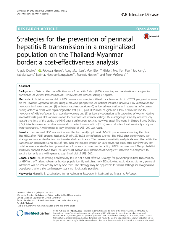 (PDF) Strategies for the prevention of perinatal hepatitis B ...