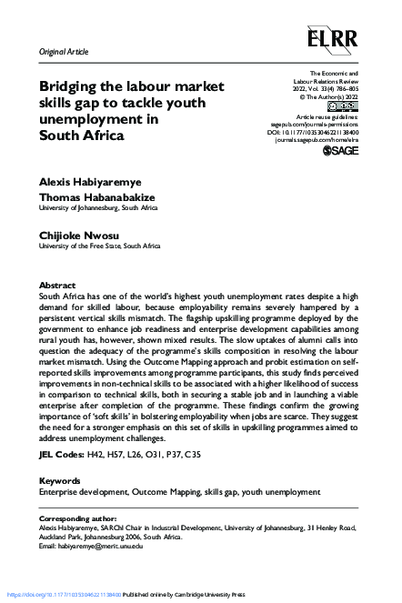 (PDF) Bridging the labour market skills gap to tackle youth ...