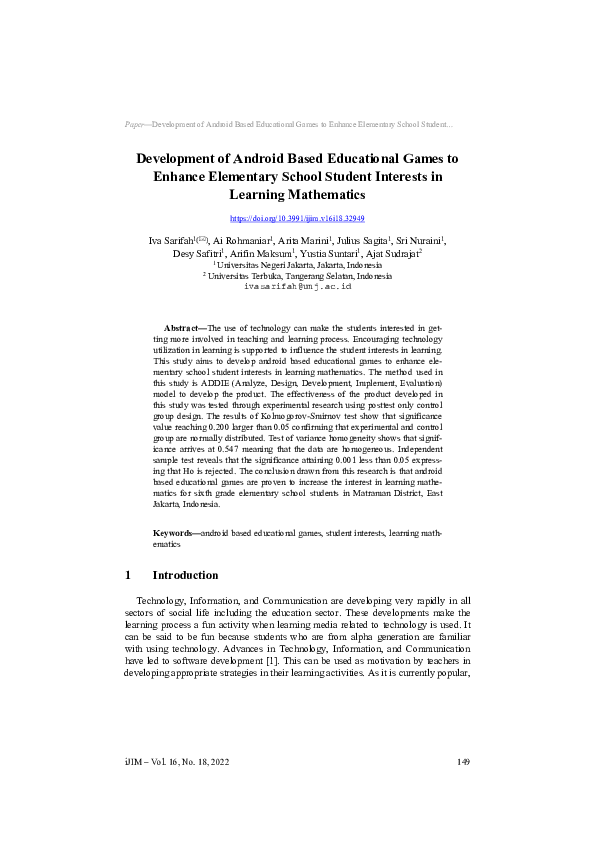 (PDF) Development of Android Based Educational Games to Enhance ...