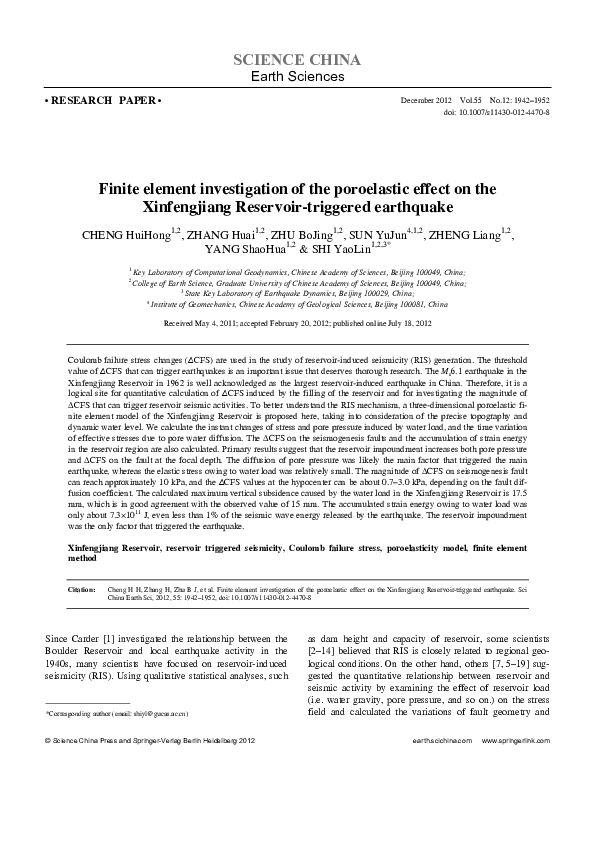 (PDF) Finite element investigation of the poroelastic effect on the ...