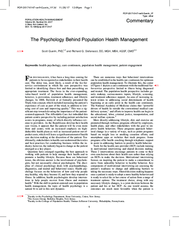 (PDF) The Psychology Behind Population Health Management