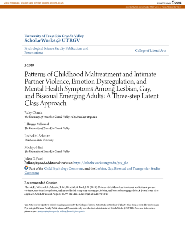 (PDF) Patterns of childhood maltreatment and intimate partner violence ...