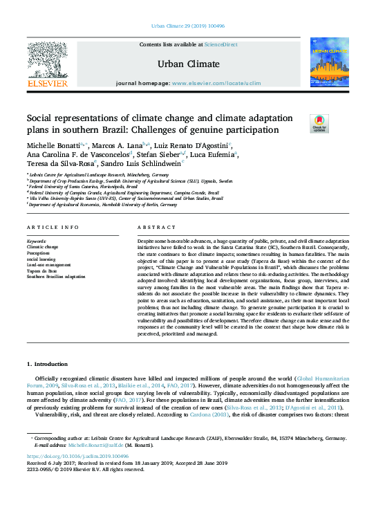 (PDF) Social representations of climate change and climate adaptation ...