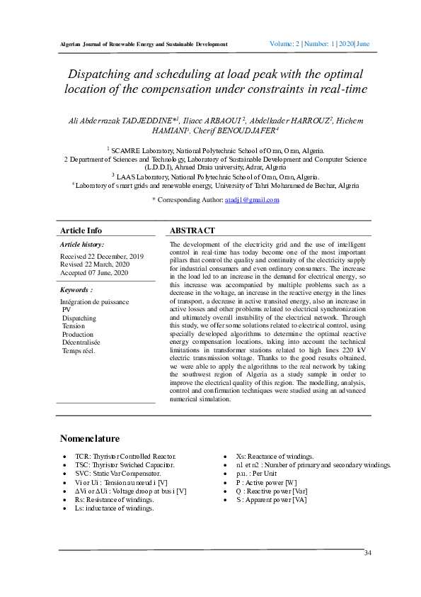(PDF) Dispatching and scheduling at load peak with the optimal location ...