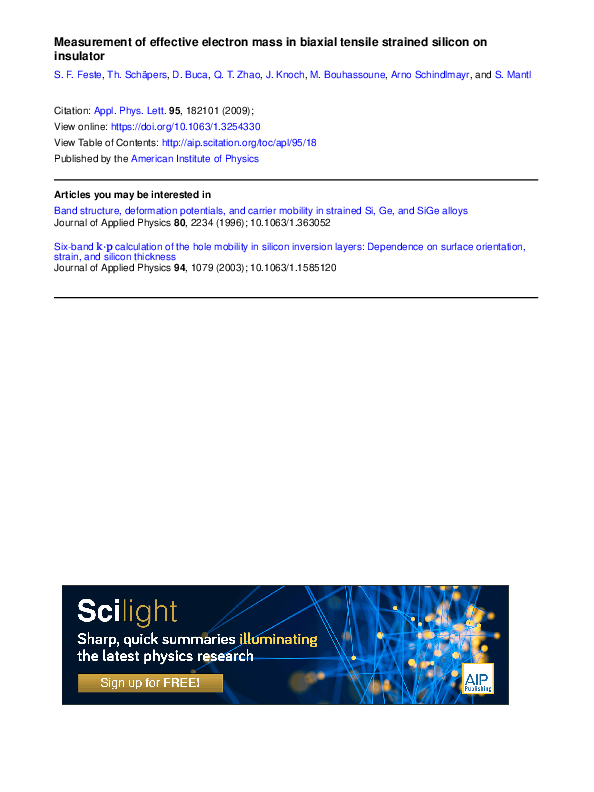 (PDF) Measurement of effective electron mass in biaxial tensile ...