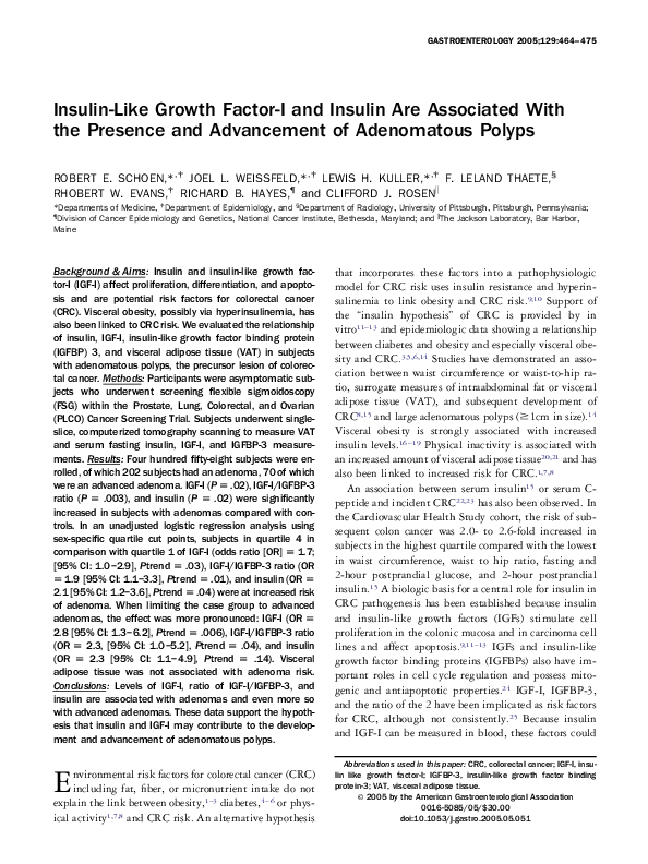 (PDF) Insulin-Like Growth Factor-I and Insulin Are Associated With the ...
