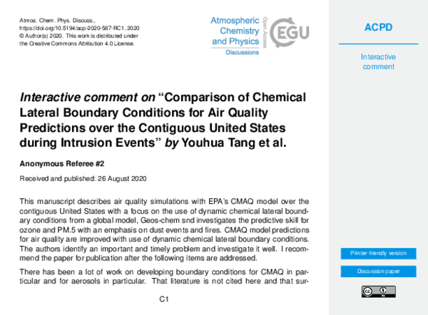 (PDF) Review of comparison of chemical lateral boundary conditions for ...