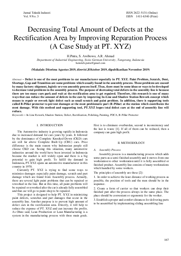 (PDF) Decreasing Total Amount of Defects at the Rectification Area by ...