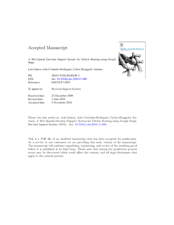 (PDF) A web spatial decision support system for vehicle routing using ...
