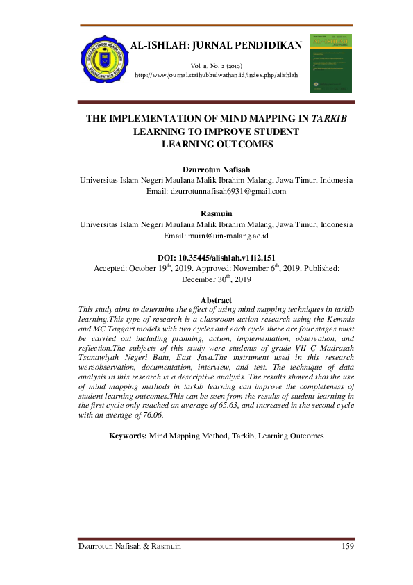 (PDF) The Implementation of Mind Mapping in Tarkib Learning to Improve ...