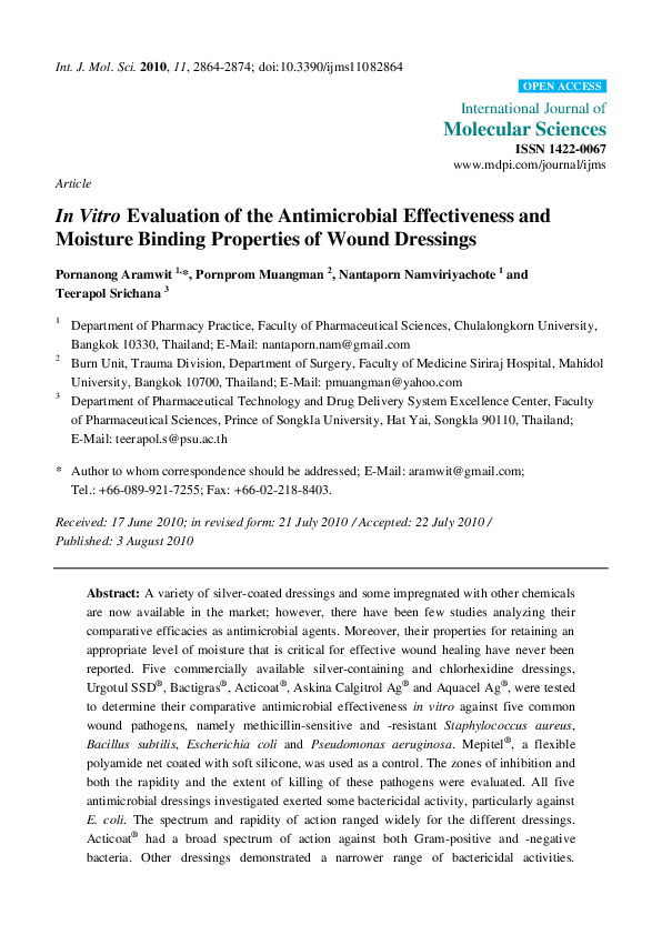 (PDF) In Vitro Evaluation of the Antimicrobial Effectiveness and ...