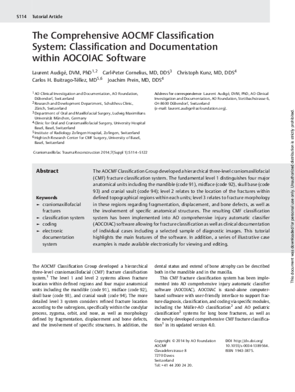 (PDF) The Comprehensive AOCMF Classification System: Classification and ...