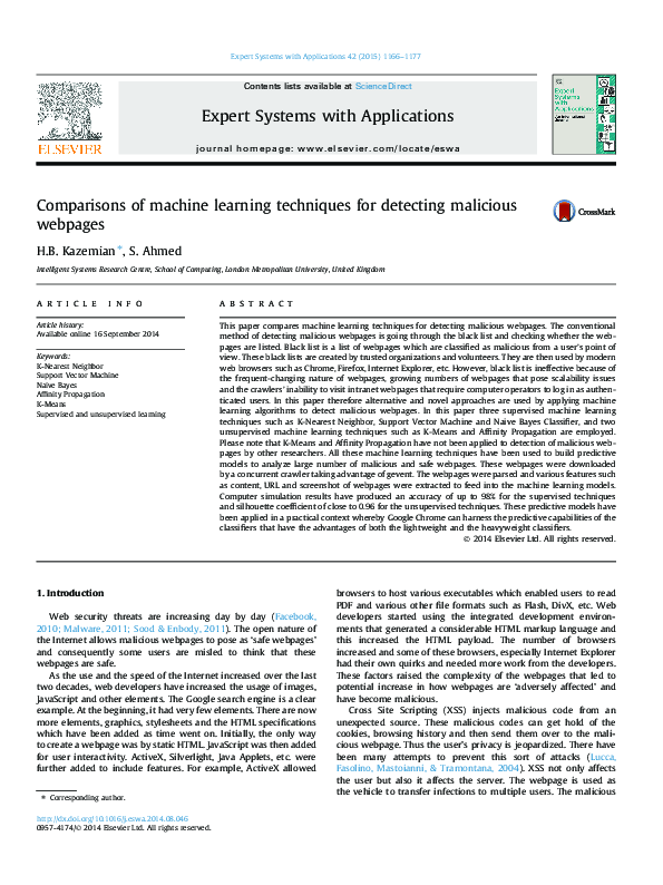 (PDF) Comparisons of machine learning techniques for detecting ...