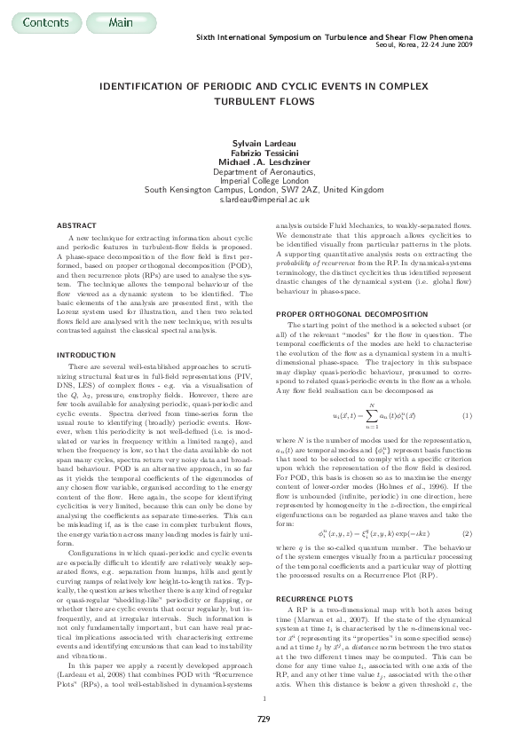 (PDF) IDENTIFICATION OF PERIODIC AND CYCLIC EVENTS IN COMPLEX TURBULENT ...