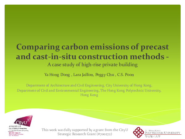 (PDF) Comparing carbon emissions of precast and cast-in-situ ...