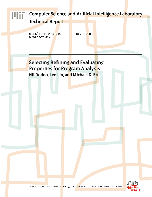(PDF) Selecting, refining, and evaluating predicates for program analysis