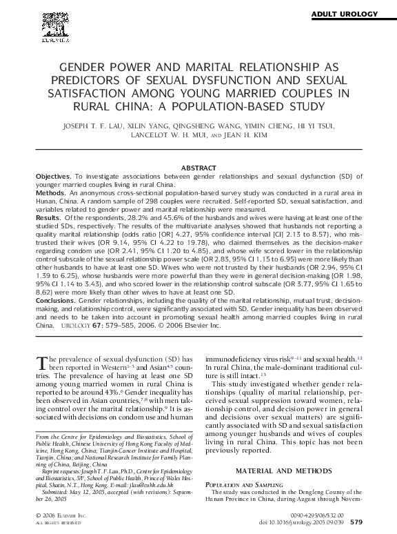 (PDF) Gender power and marital relationship as predictors of sexual ...