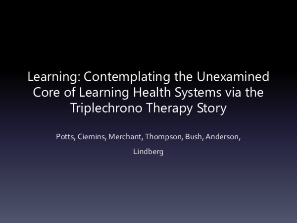 (PDF) Learning: Contemplating the unexamined core of Learning Health ...
