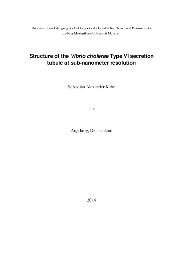 (PDF) Structure of the Vibrio cholerae Type VI secretion tubule at sub ...