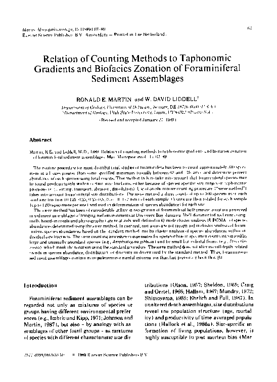 (PDF) Relation of counting methods to taphonomic gradients and ...