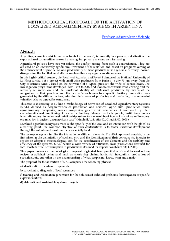 (PDF) Methodological Proposal for the Activation of Localized ...