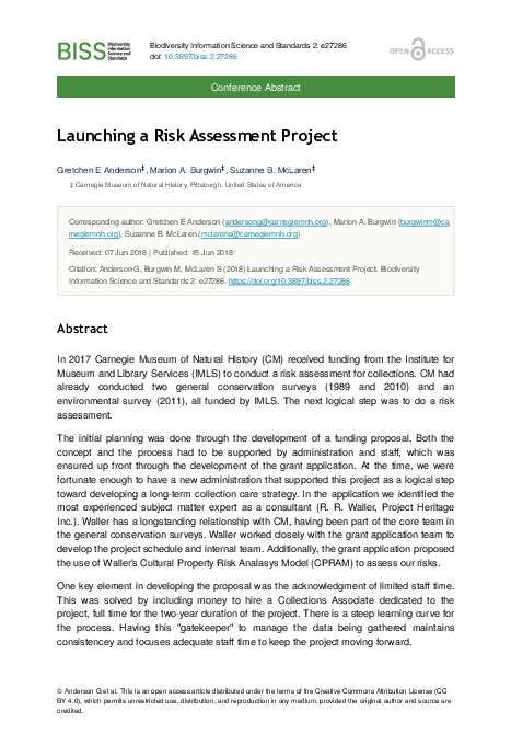 (PDF) Launching a Risk Assessment Project