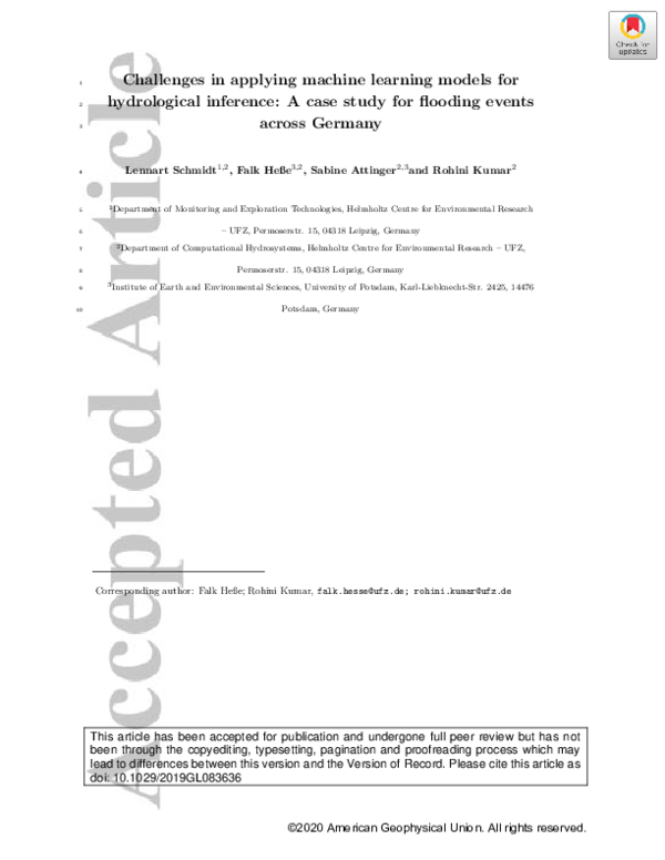 (PDF) Challenges in Applying Machine Learning Models for Hydrological ...