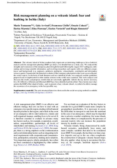 (PDF) Risk management planning on a volcanic island: fear and loathing ...
